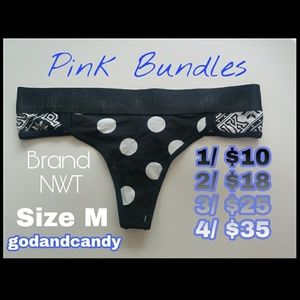 Victoria's Secret PINK Curved Hem Polka Dot Thong